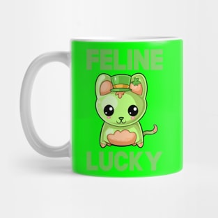 St Patricks Day Feline Lucky Kawaii Cute Cat Mug